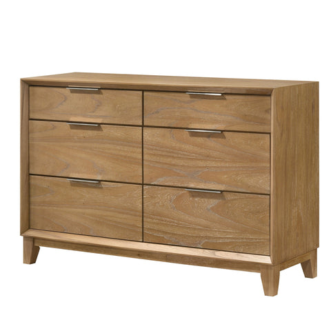 6 Drawer Storage Dresser, Bedroom Furniture - Natural Wood