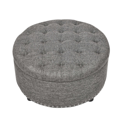Tufted Storage Ottoman With Upholstery