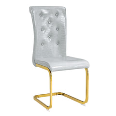 Elegant Design Alligator Skin Upholstered Dining Chairs