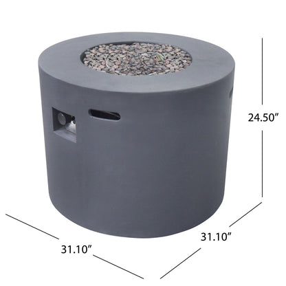 Round Iron Fire Pit With 40, 000 Btu