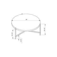 Round Coffee Table With White Metal Legs