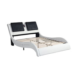 Platform Bed Frame With LED Lighting, Bluetooth Music, Vibration Massage