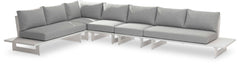 Maldives - 5 Piece Water Resistant Outdoor Patio Modular Sectional With White Base