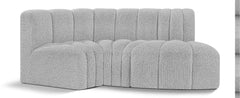 Arc - Boucle Fabric 3 Piece Modular L-Shaped Sofa