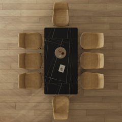 Retractable Sintered Stone Dining Table Set With Chairs