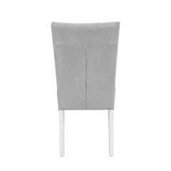 Elizaveta - Side Chair (Set of 2) - Gray Velvet &White High Gloss