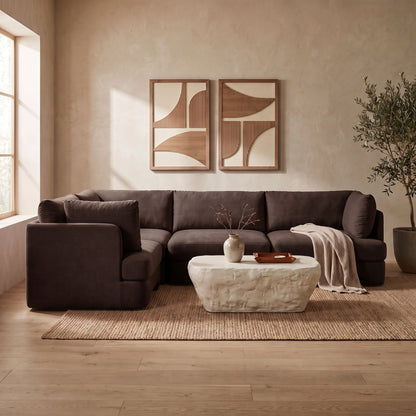 Hammond - Velvet Performance Fabric Upholstered 4 Piece Sectional
