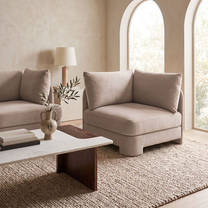 Hammond - Velvet Performance Fabric Upholstered Corner Chair