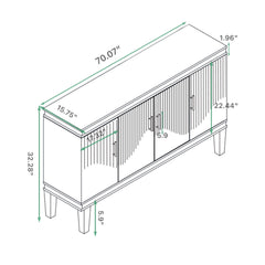 4 Door Cabinet With Adjustable Shelves, Large Storage For Living Room - Champagne