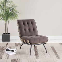 Staten - Upholstered Armless Accent Chair - Dark Brown