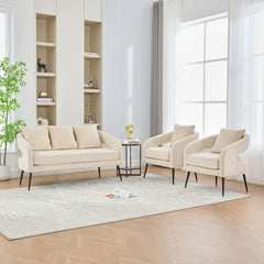 3 Piece Living Room Set, Loveseat & 2 Accent Chairs