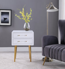 Zane - Side Table - White Lacquer