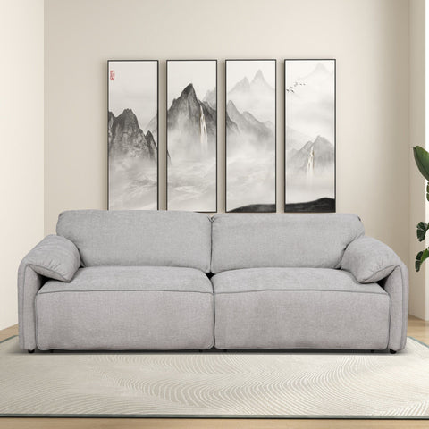 Cleveland - Dual Power Convertible Sofa - Silver