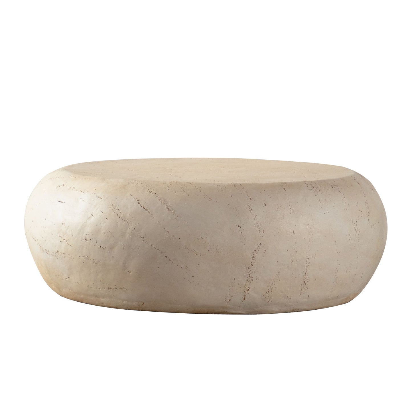 Round Coffee Table With Smooth Texture For Living Room - Light Beige