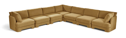 Hammond - Velvet Performance Fabric Upholstered 7 Piece Corner Sectional