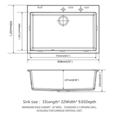 Quartz Kitchen Sink, Granite Composite, Drop In Sink With Durable Design