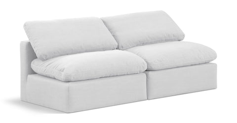 Indulge - Linen 2 Piece Modular Armless Sofa - White