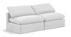Indulge - Linen 2 Piece Modular Armless Sofa - White