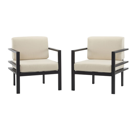 Modern Outdoor Lounge Chair With Aluminum Frame And Weather Resistant Cushions