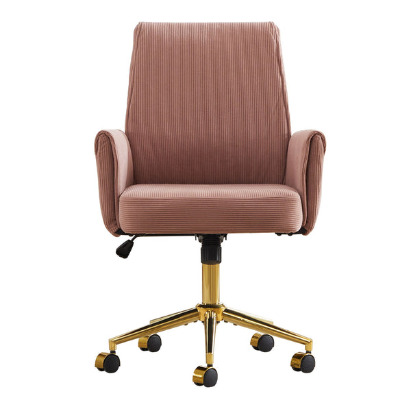 Ergonomic Mid-Back Office Chair With Striped Velvet Fabric