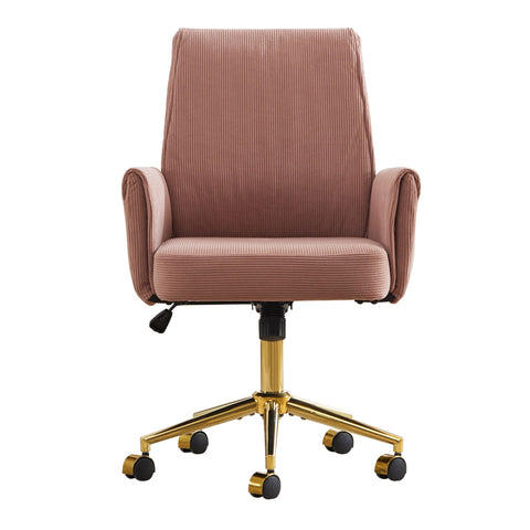 Ergonomic Mid-Back Office Chair With Striped Velvet Fabric