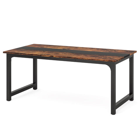 Large Computer Desk With Steel Frame For Home Office Workstation