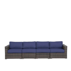 Luxurious Wicker Patio Sectional With Weather Resistant Sunbrella Cushions