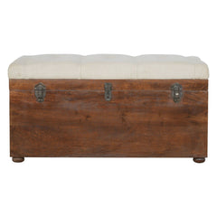Linen Storage Trunk - Chestnut / White Linen