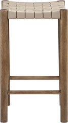 Entwine - Vegan Leather Upholstered Backless Counter Stool - Painted Brown