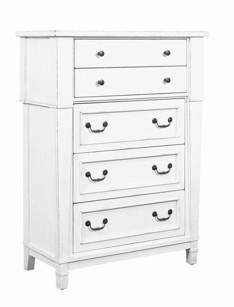 Coastal 5 Drawer Chest - White