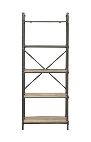 Itzel - Bookshelf - Antique Oak / Sandy Gray