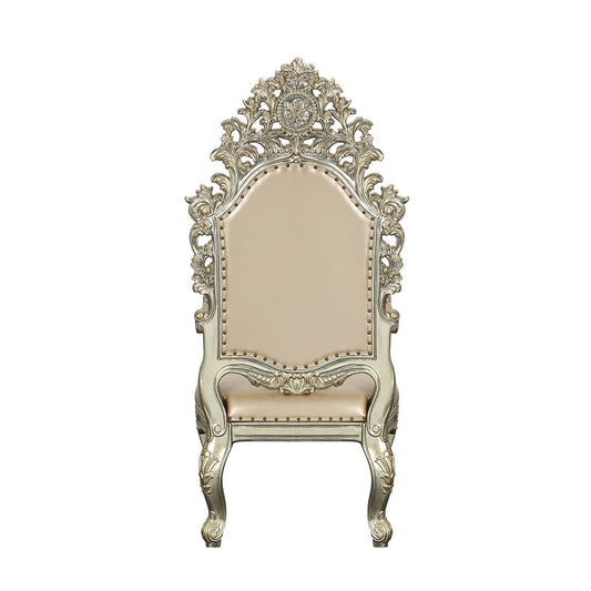 Sorina - Arm Chair (Set of 2) - Synthetic Leather & Antique Gold