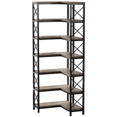 7 Tier Corner Bookshelf, Storage Unit For Living Room