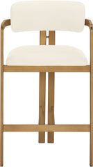 Aurum - Vegan Leather Upholstered Counter Stool With Brushed Brass Base