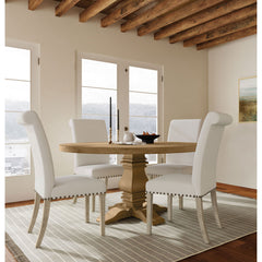 Round Dining Table Set With Upholstered Chairs