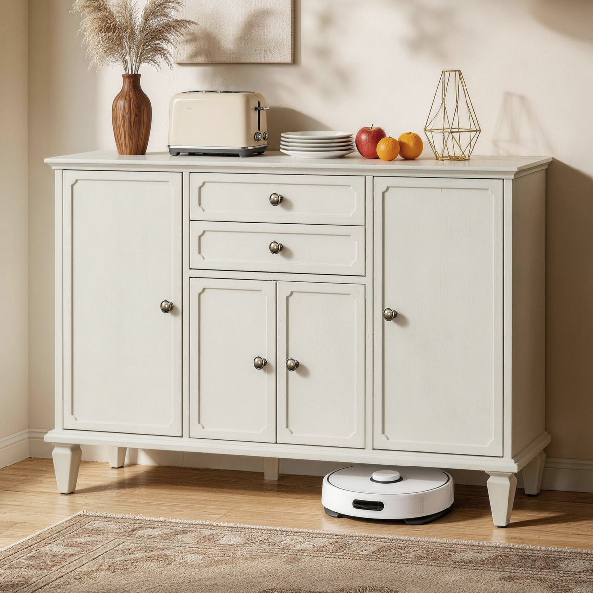 Sideboard Buffet Cabinet With 4 Doors And 2 Drawers, Console For Kitchen