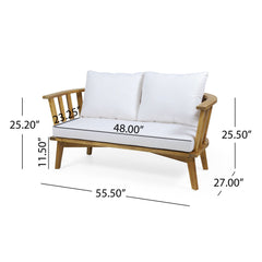 Patio Furniture Set, Outdoor Acacia Wood Patio Club Chair With Table
