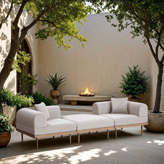 Laguna - 3 Piece 106.5" Outdoor Patio Modular Sofa With Backless Seat