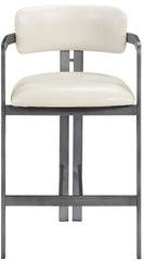 Aurum - Vegan Leather Upholstered Counter Stool With Gray Base