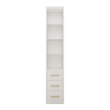 Rectangular Side Storage Cabinet With 3 Drawers For Bedroom - White