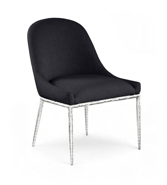 Ferro - Upholstered Dining Side Chair With Brushed Silver Legs