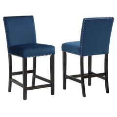 Modern 5 Piece Counter Height Dining Set With Tufted Nail Head Chairs