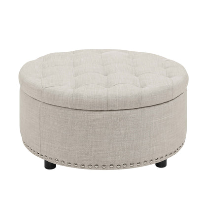 Tufted Storage Ottoman With Upholstery