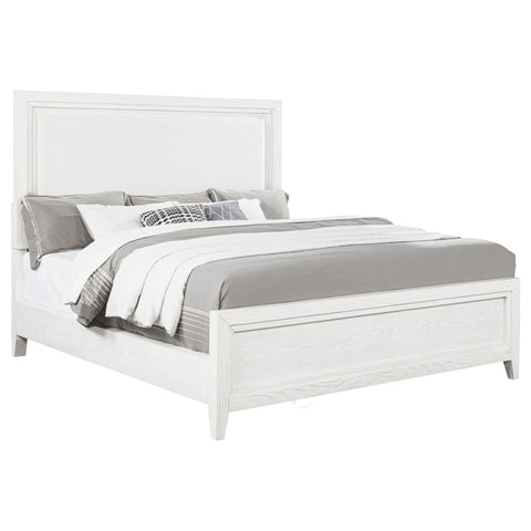 Inverness - Eastern King Panel Bed With Padded Headboard - White