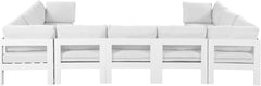 Nizuc - Outdoor Patio 9 Piece Modular Sectional With White Frame
