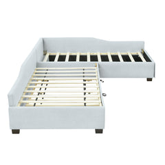 Upholstered Double Daybed With Trundle And Drawer