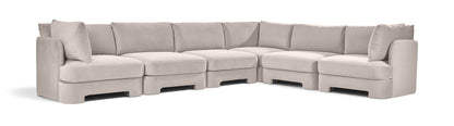 Hammond - Velvet Performance Fabric Upholstered 6 Piece Corner Sectional
