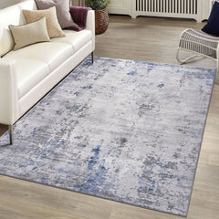 Marfi - 8' X 10' Abstract Area Rug - Silver / Blue