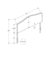 Queen Size, Bed Headboard Only, Upholstered, Transitional - Gray
