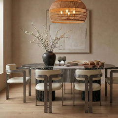 Aurum - Vegan Leather Upholstered Dining Chair With Gray Base (Set of 2)